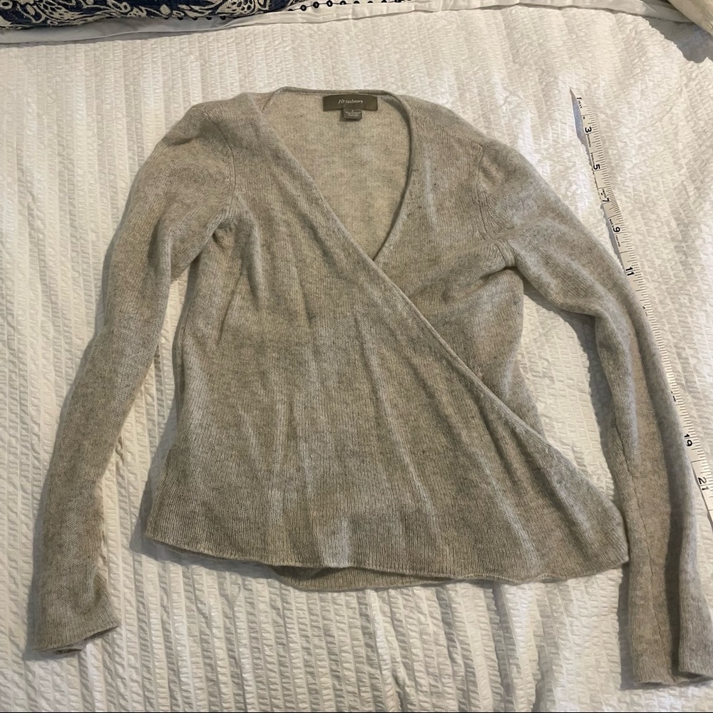 Ply Cashmere grey wrap sweater